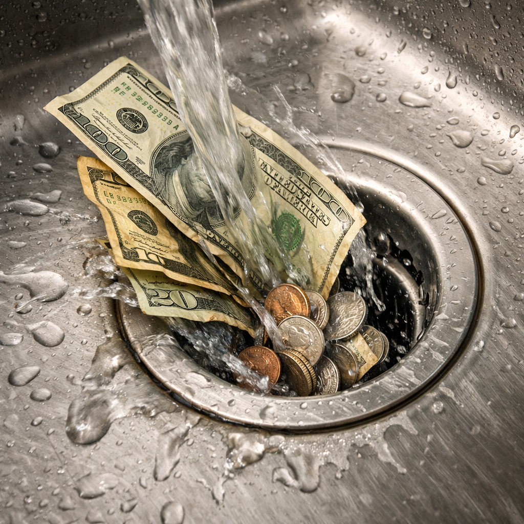 Money going down the drain 
