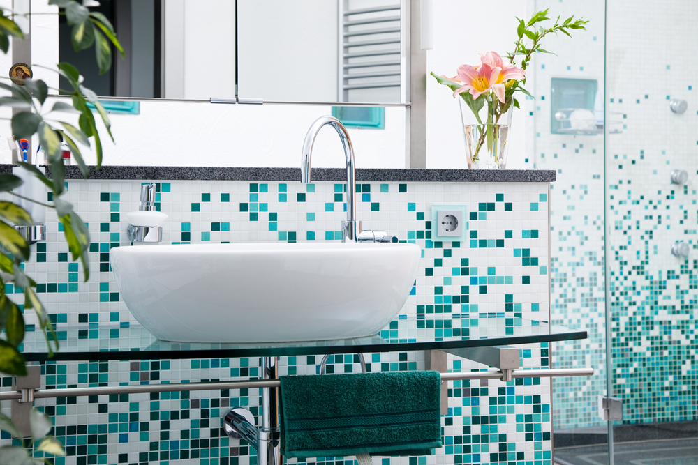 Interior of modern domestic bathroom
